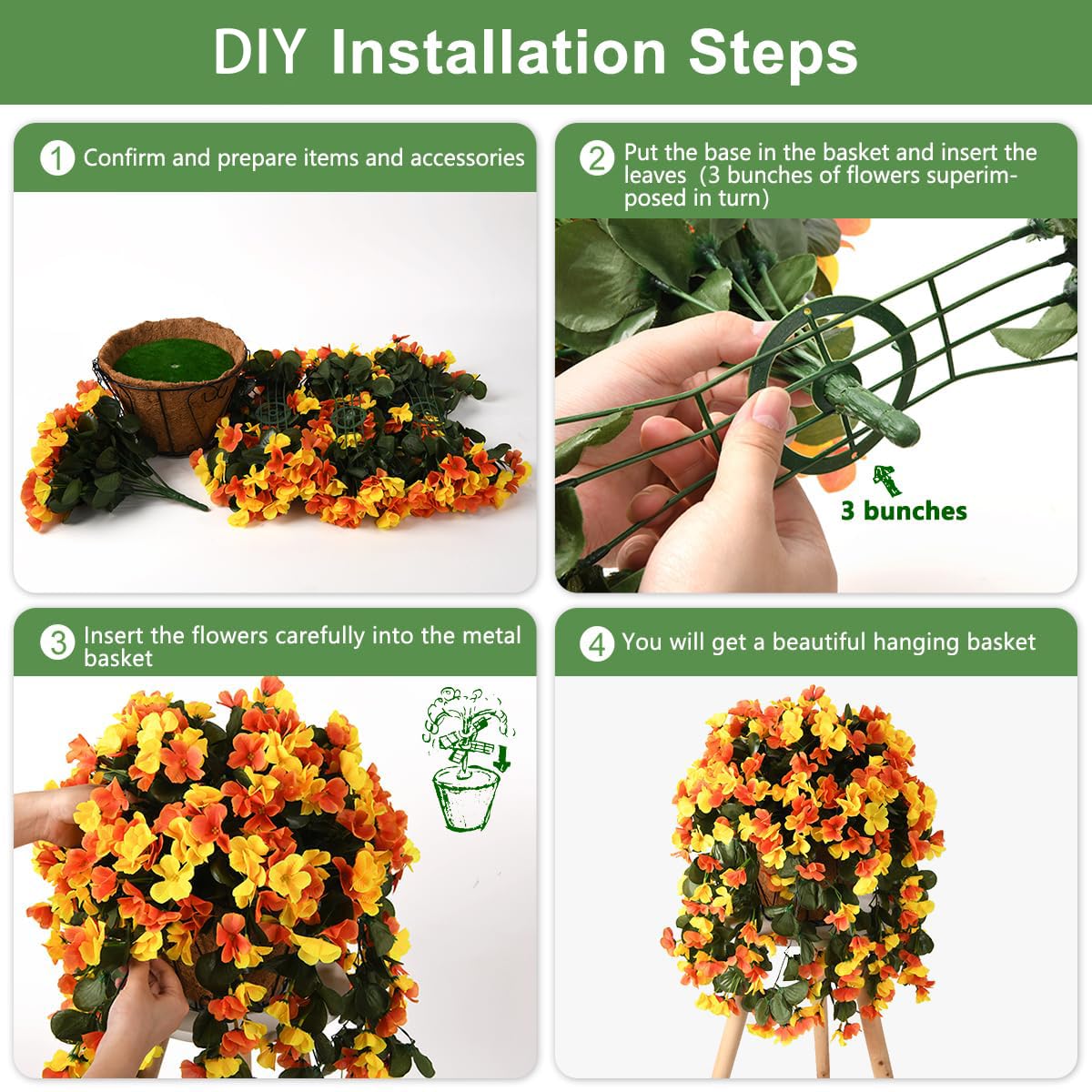 INQCMY full-looking artificial flowers attract steady attention on patios.