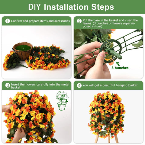 INQCMY full-looking artificial flowers attract steady attention on patios.