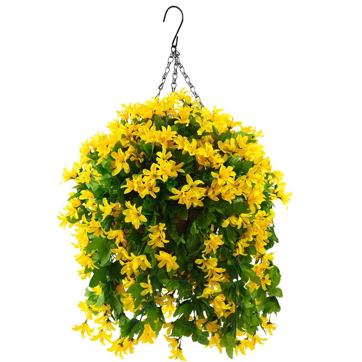 INQCMY hanging flowers basket assembly for outdoor décor with quick setup.