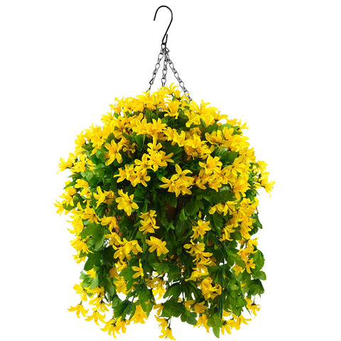 INQCMY hanging flowers basket assembly for outdoor décor with quick setup.