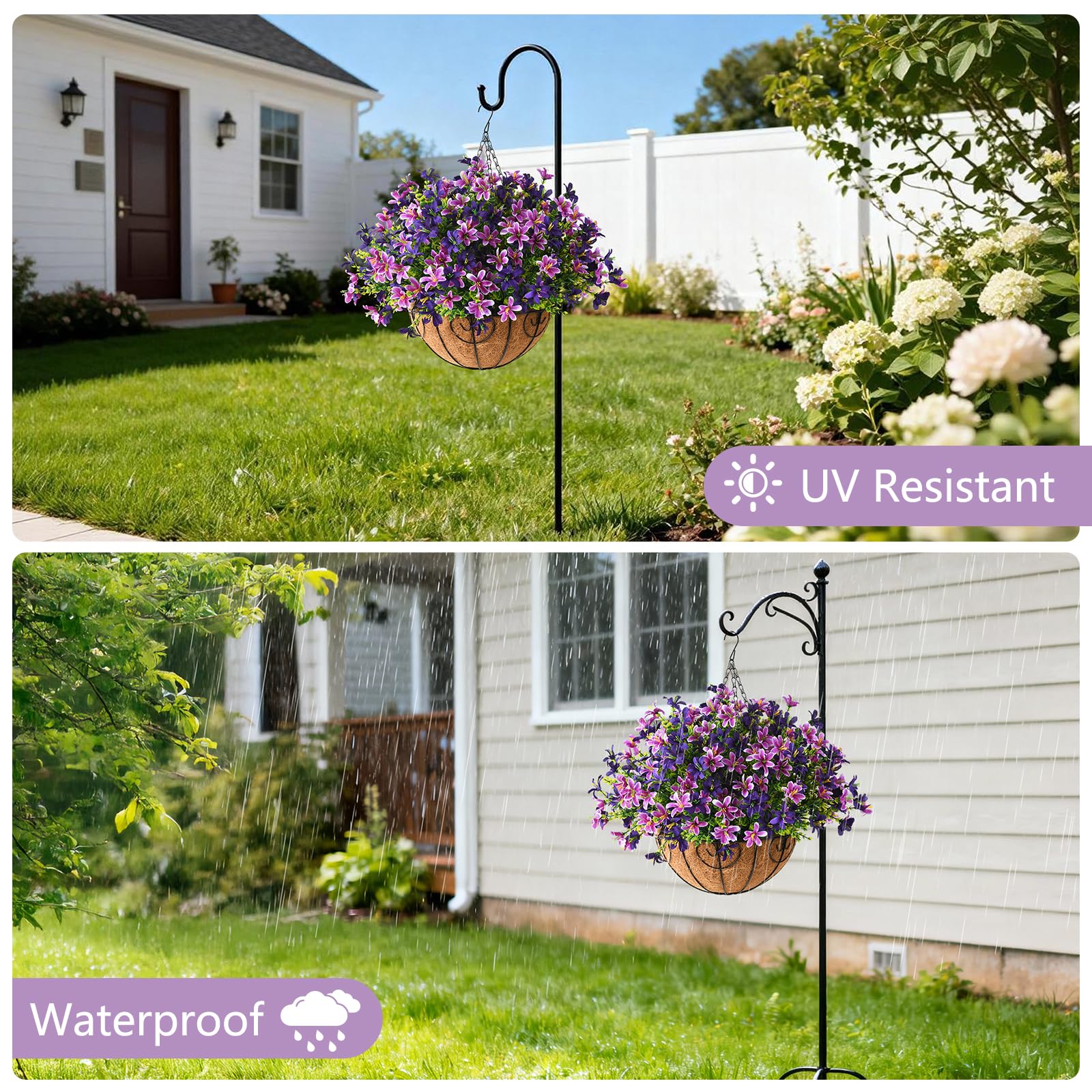INQCMY indoor-outdoor decor idea for porches and entryways with lush blooms