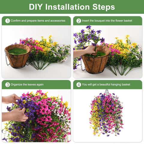 INQCMY mixed-color silk flowers for year-round display