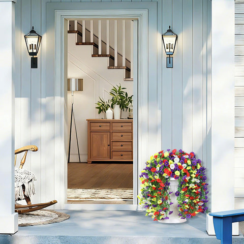 INQCMY Morning Glory porch display enhancing entryway with year-round charm