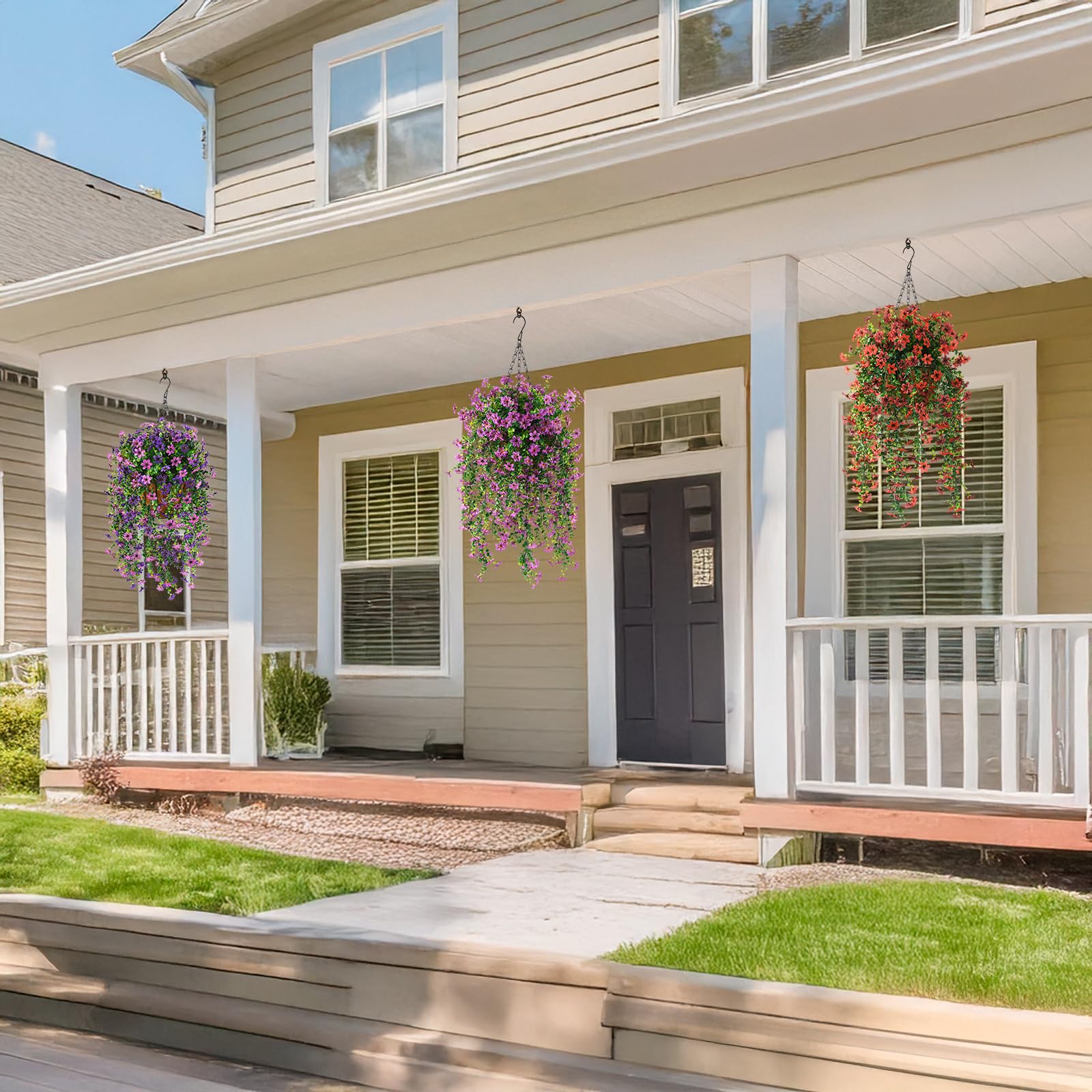 INQCMY outdoor decorative daisies brighten patios with year-round appeal.