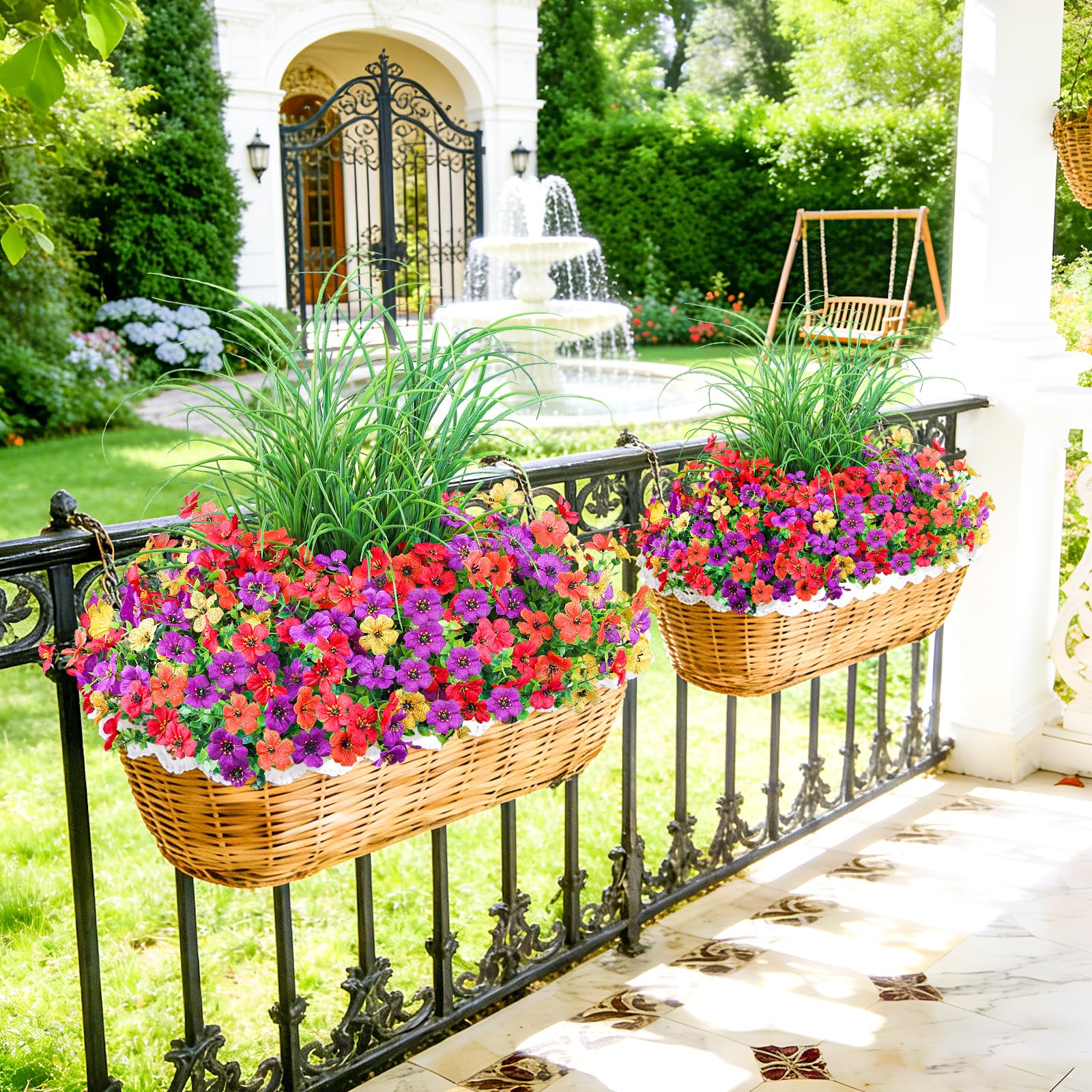 The artificial foliage bundle from INQCMY adds fullness to planters.