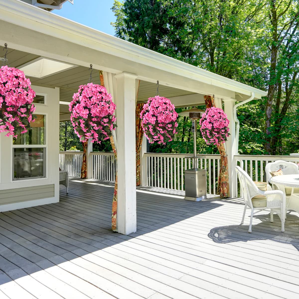 INQCMY outdoor hanging flowers brighten porches and patios