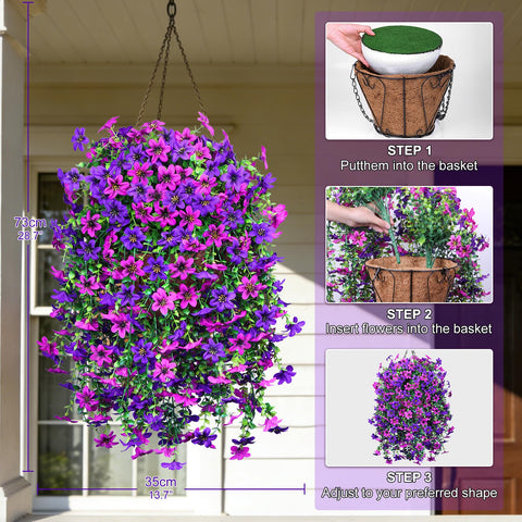 INQCMY UV-resistant blooms on an outdoor porch display for lasting color