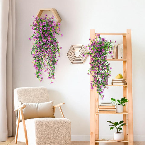 INQCMY realistic daisy blossoms with leaves enhance garden or balcony spaces.
