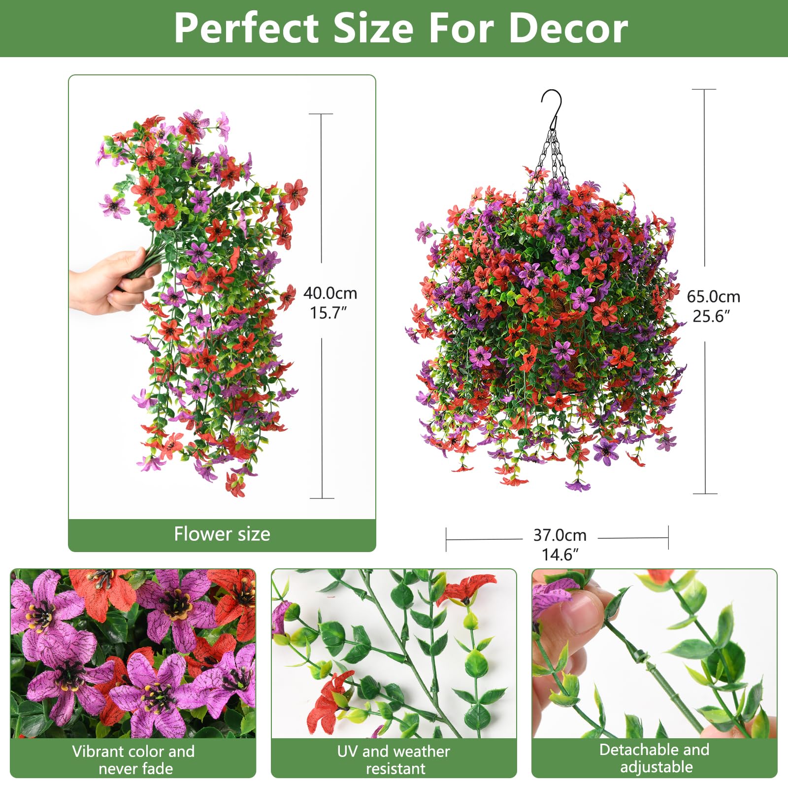 INQCMY silk daisy flowers with branches create a realistic, maintenance-free display.