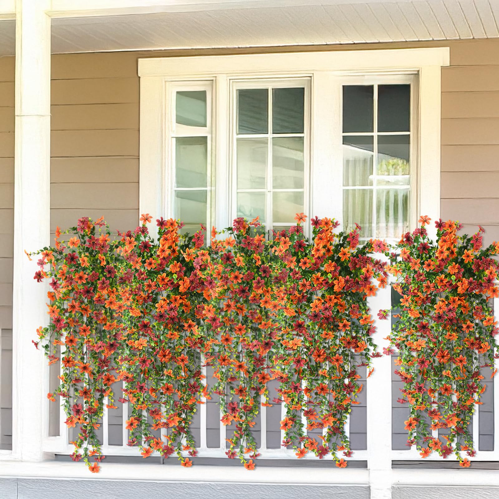 INQCMY silk fall flowers for porch, easy to arrange.