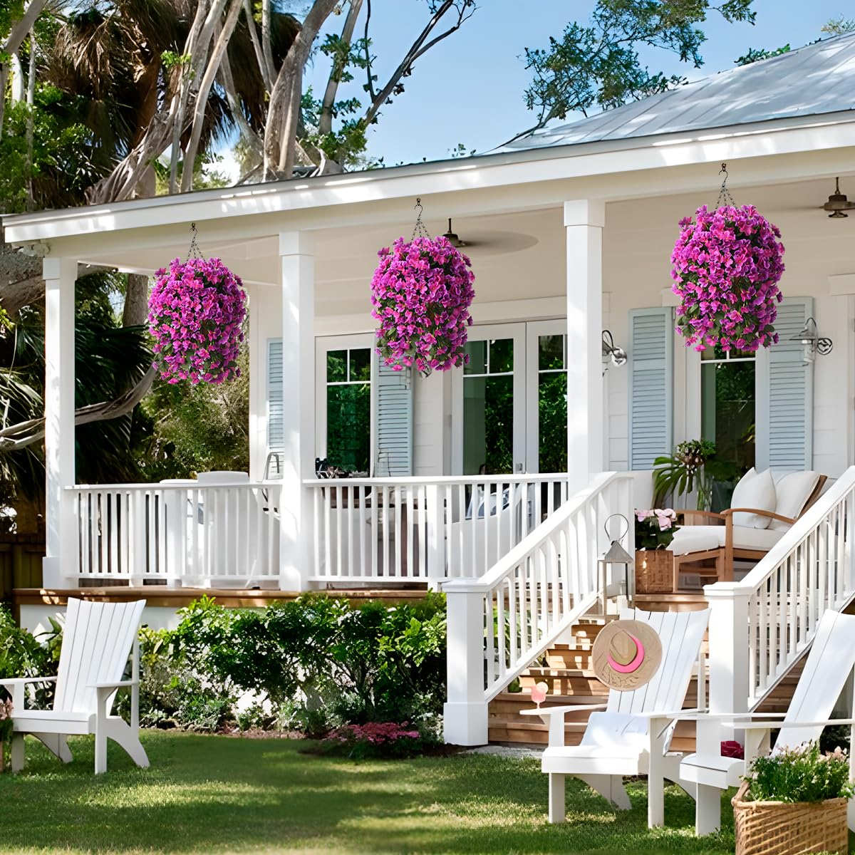 INQCMY UV-resistant fake flowers withstand sun, keeping colors vibrant over time.