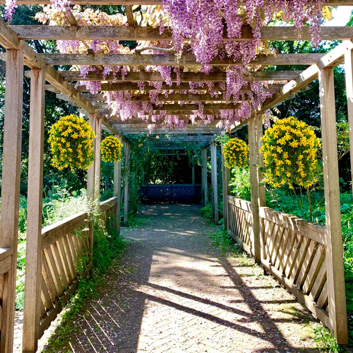 INQCMY UV-resistant faux flowers stay vibrant in sunlit patios.