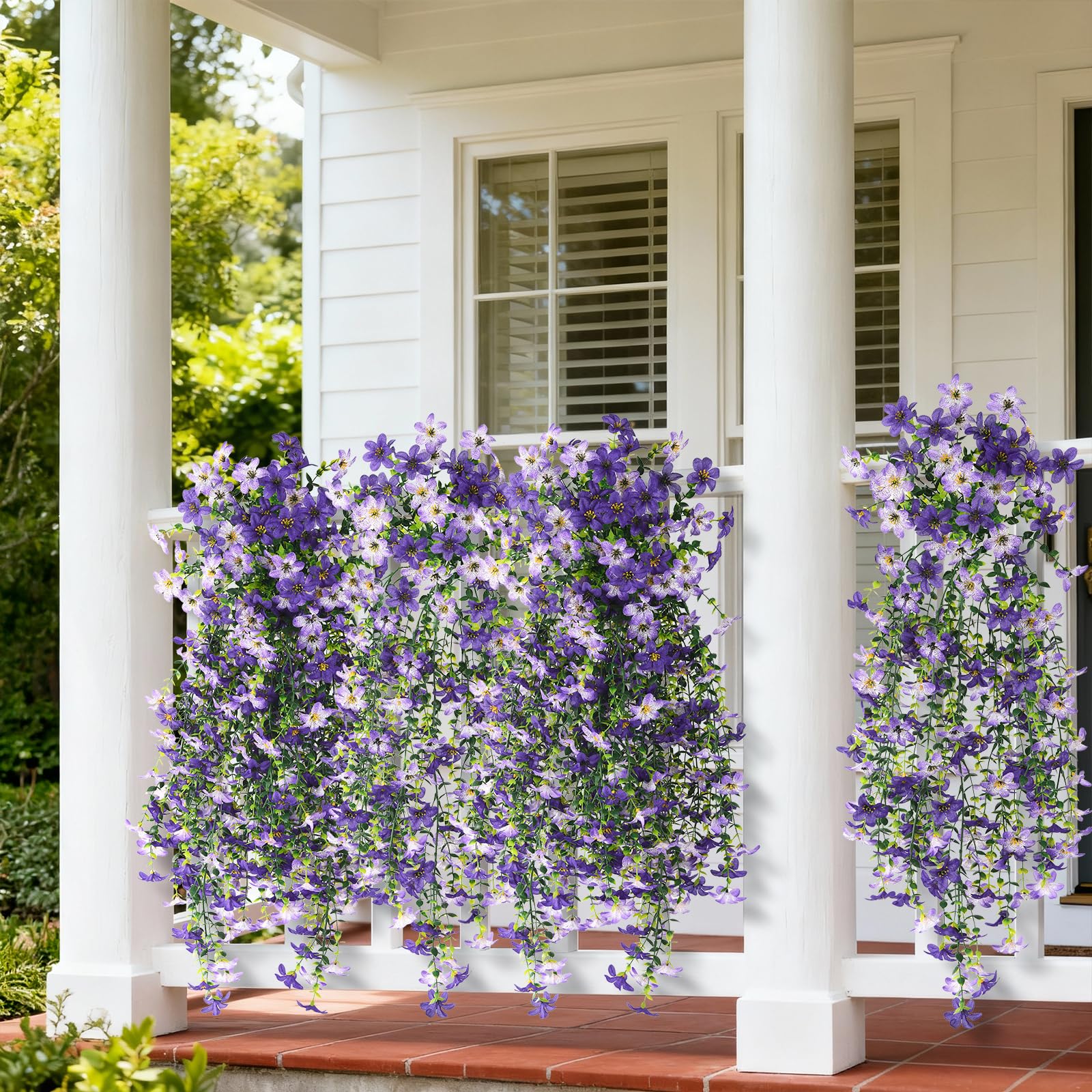 INQCMY UV-resistant fake flowers stay vibrant in sunlit garden areas.