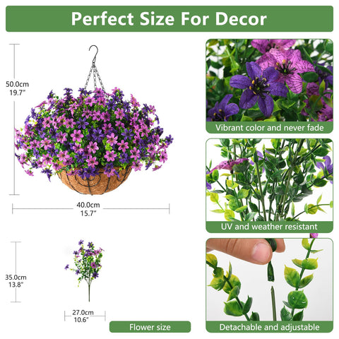 INQCMY UV-resistant outdoor flowers stay vibrant in sun and rain