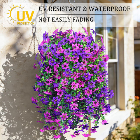 INQCMY violet faux flowers close-up highlights lush petals for year-round decor