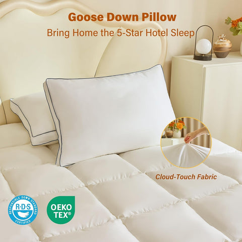 INSPIRE CRAFTER goose down pillow king-size set of 2 for hotel-grade sleep