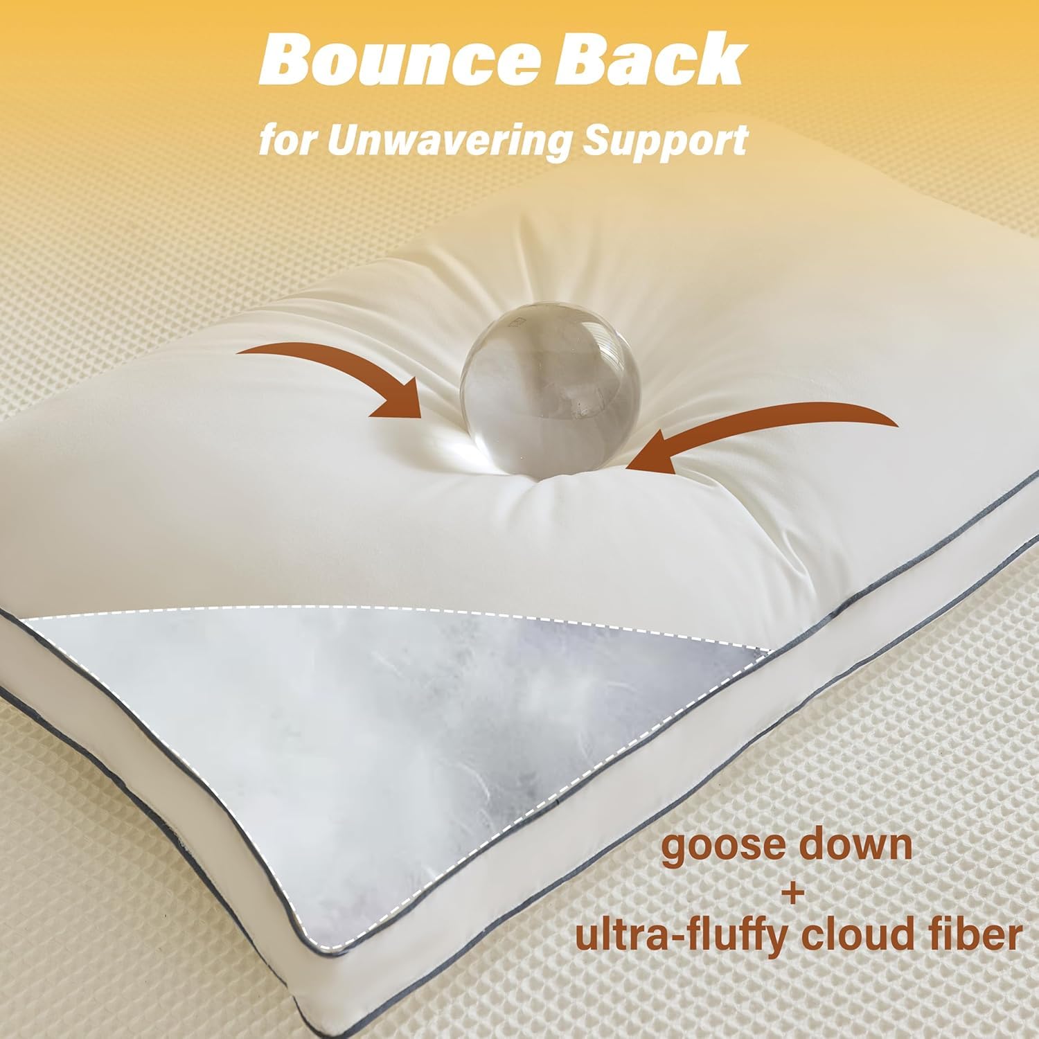 INSPIRE CRAFTER goose down pillow neck-support view for improved alignment