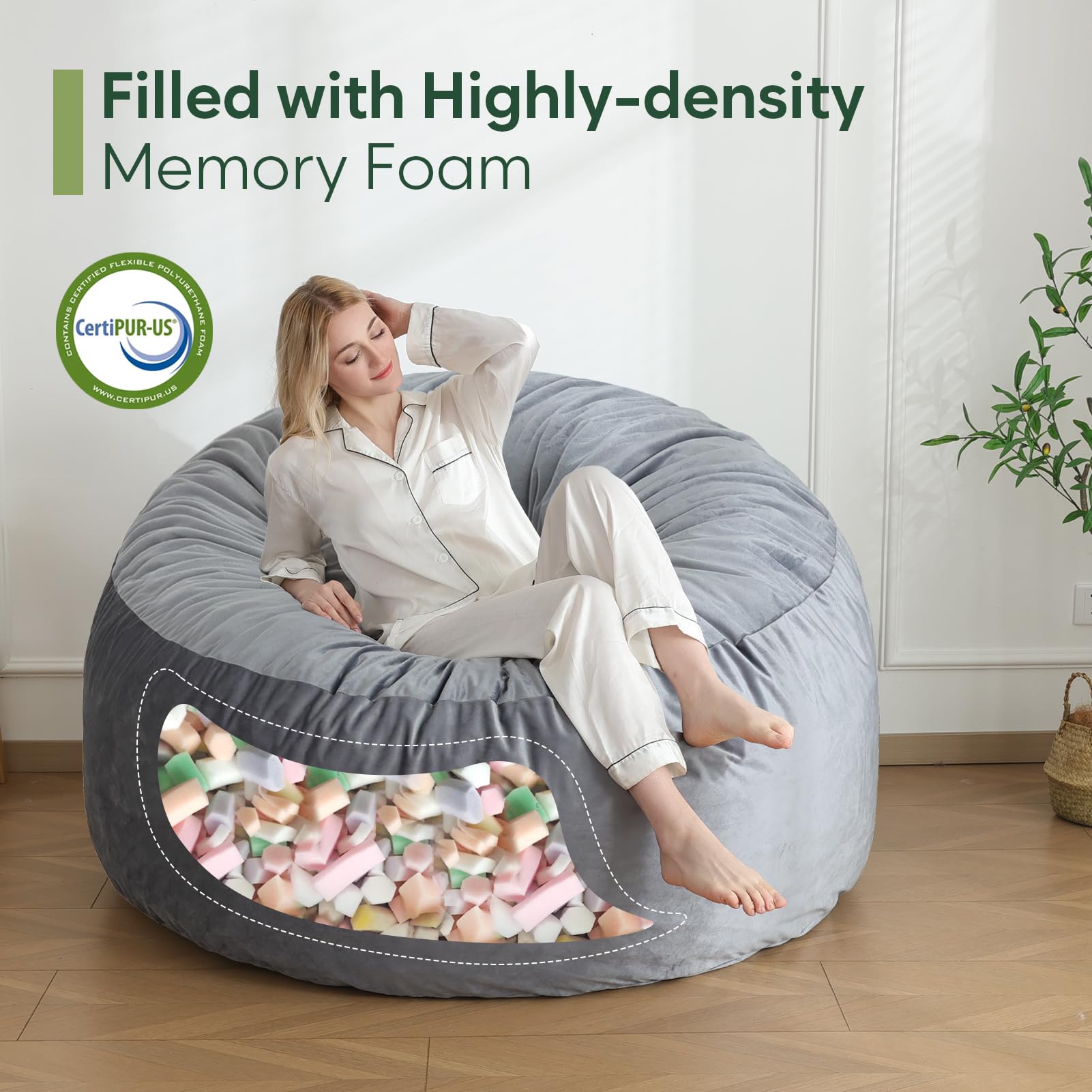 INSPIRE CRAFTER memory-foam filling delivers plush support and lasting comfort.