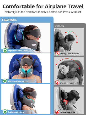 Inspireyes 3D eye mask attaches to the strap for light-blocking comfort.