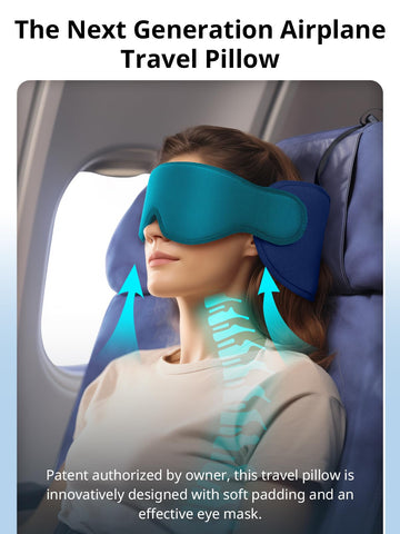 Inspireyes travel pillow with Velcro adjustment for a personalized fit