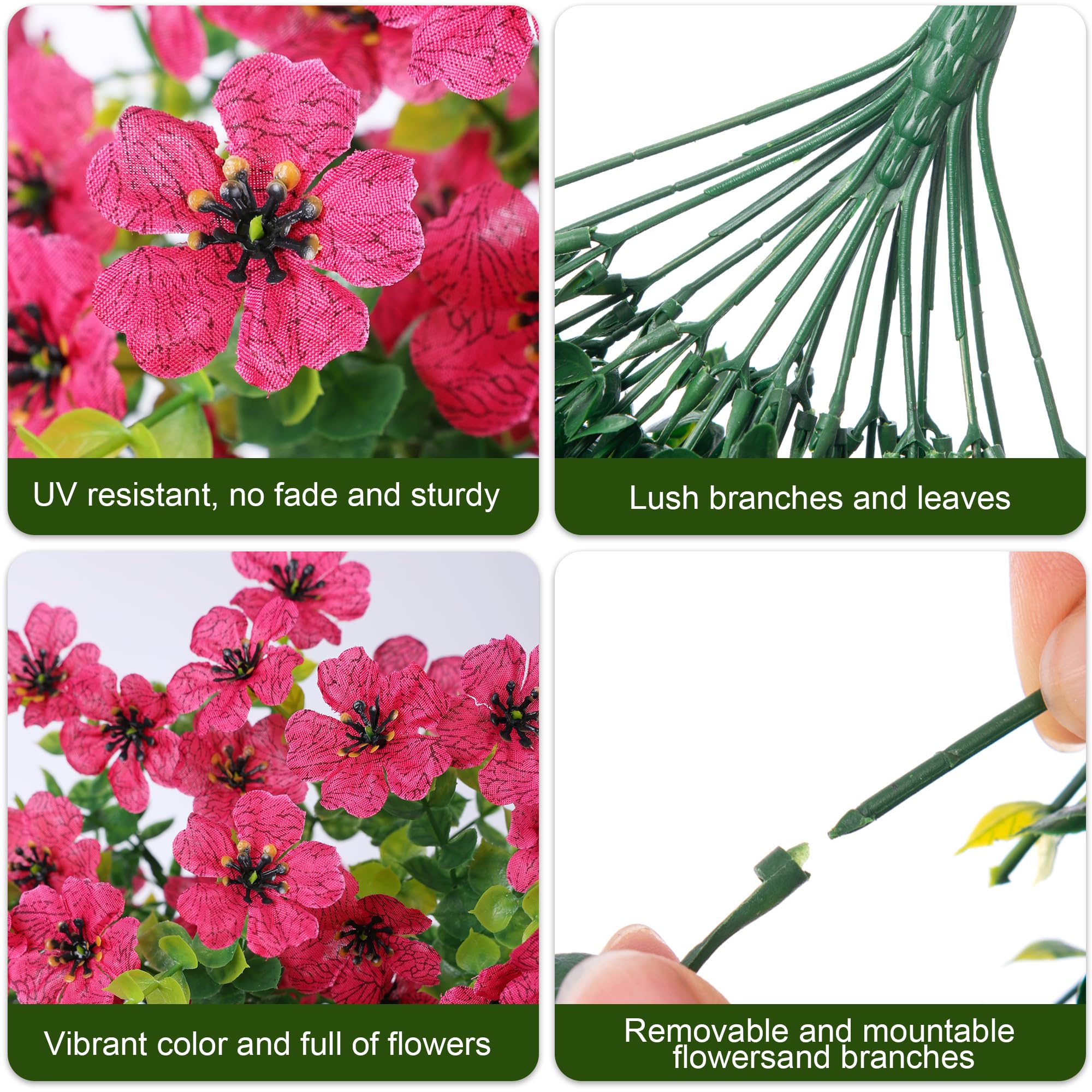 INSPRING artificial daisy hanging plants for outdoors look realistic and durable.