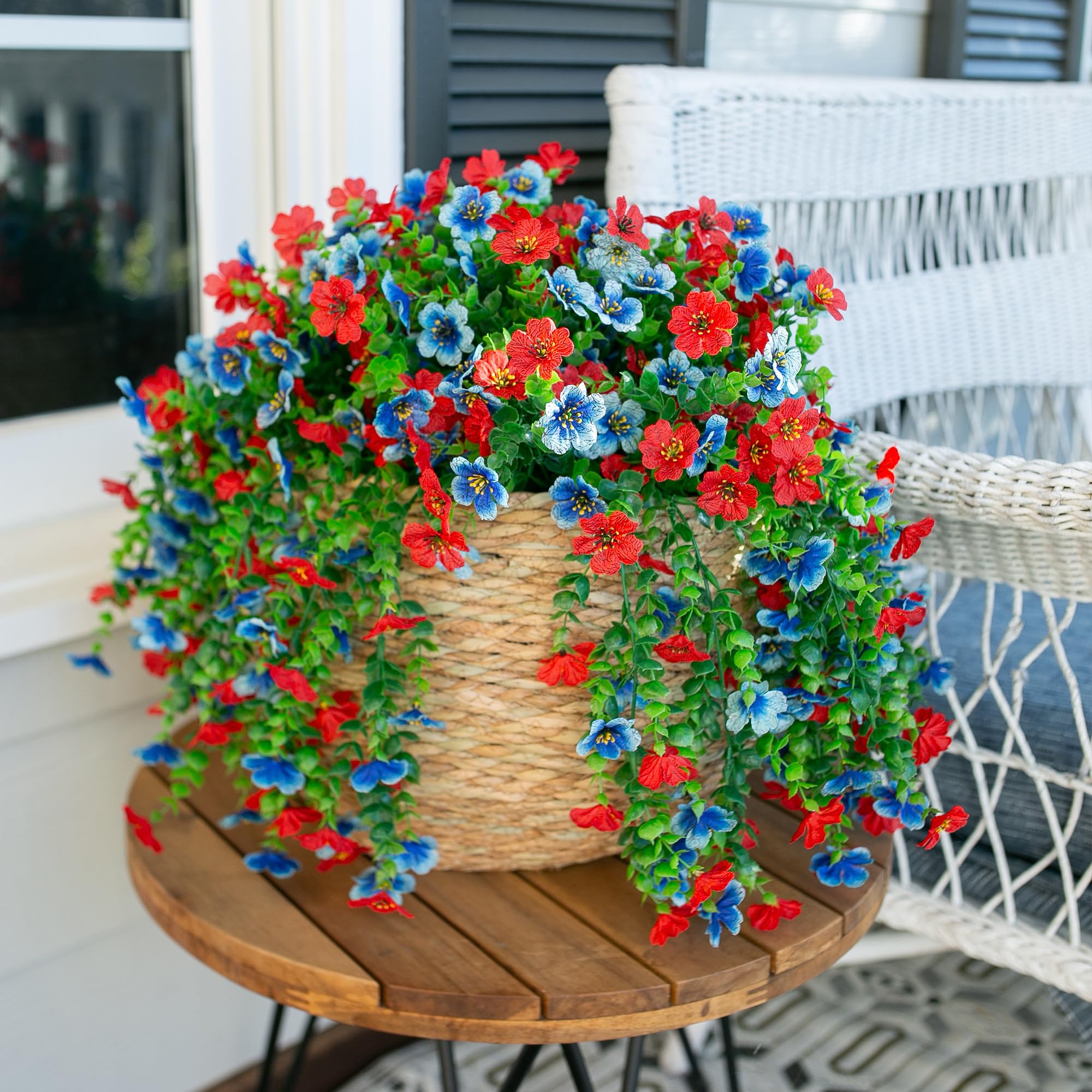 INSPRING 2-pack hanging daisies offer colorful accent for outdoor spaces without watering.