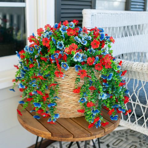 INSPRING 2-pack hanging daisies offer colorful accent for outdoor spaces without watering.