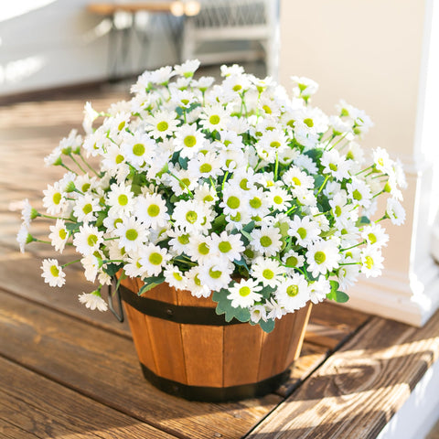 INSPRING daisy artificial flowers with wired stems for easy outdoor arrangement