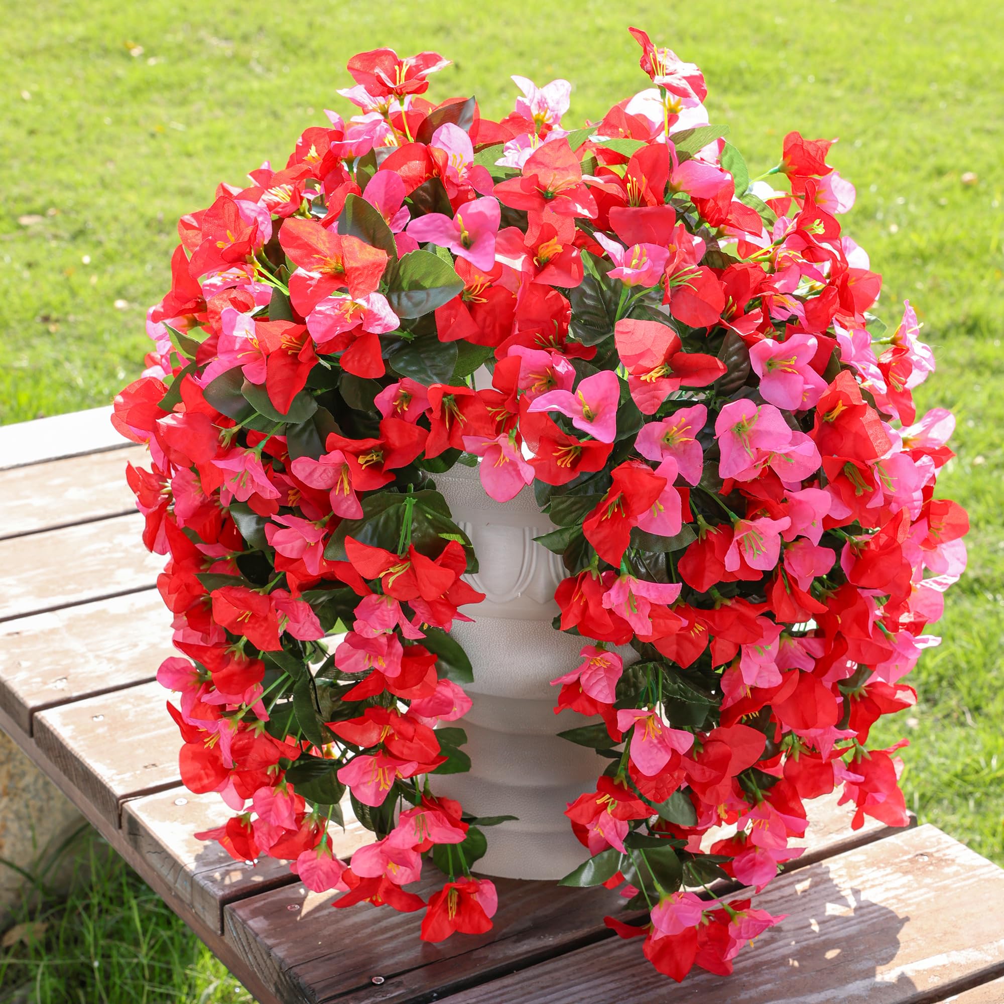 INSPRING bougainvillea trailing vines close-up reveals lifelike texture and vivid leaves
