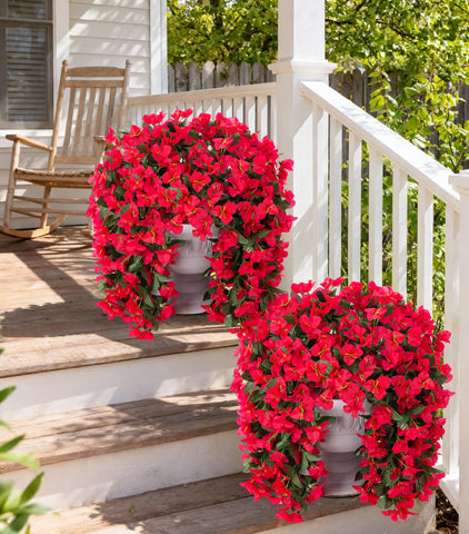 INSPRING faux bougainvillea trailing vine full display for porch styling