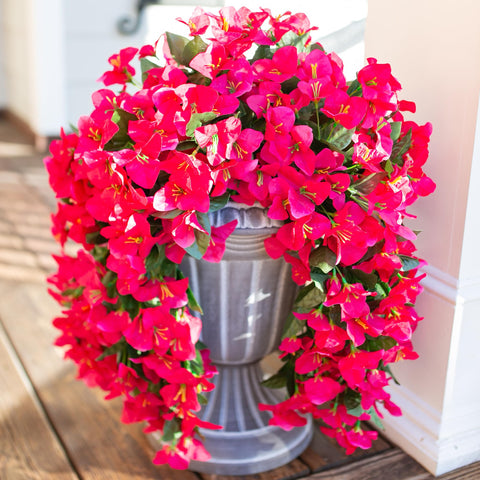 INSPRING hot pink silk bougainvillea closeup for lifelike appeal