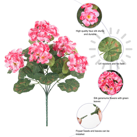 INSPRING UV-resistant geraniums for balcony decor, no watering required.