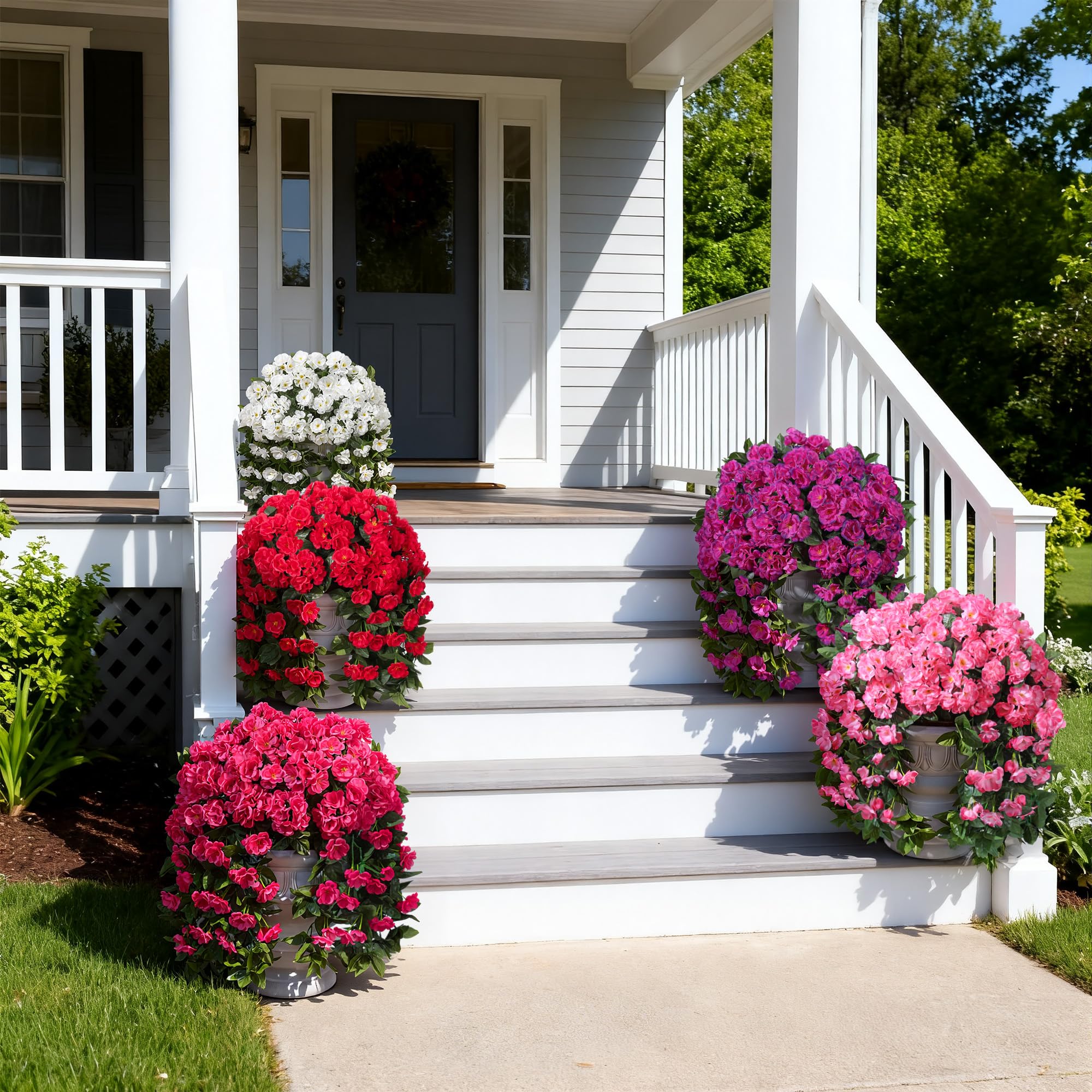 INSPRING outdoor UV-resistant flowers designed to maintain color in sun.