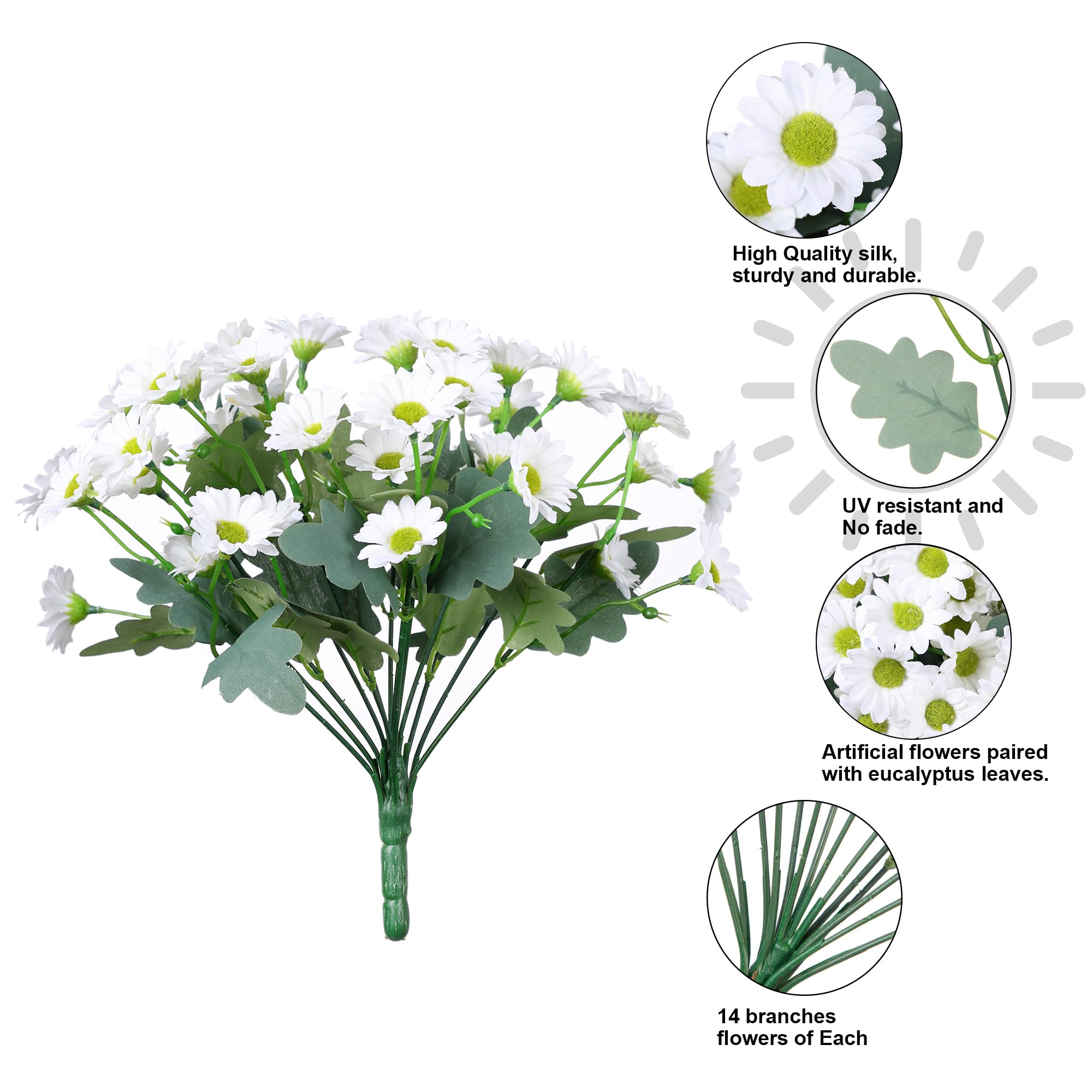 INSPRING patio or balcony decor with durable sun-friendly daisies