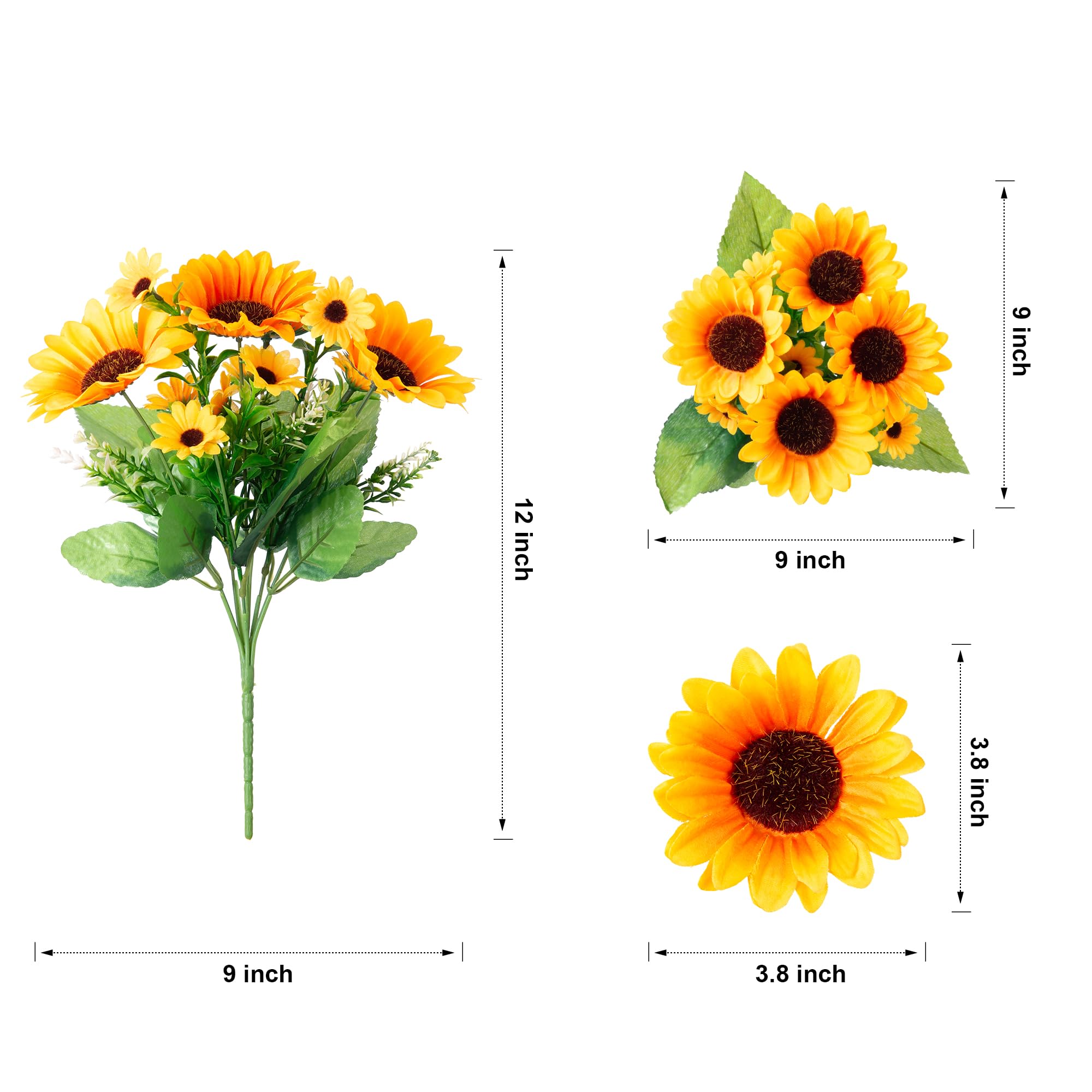 INSPRING sunflowers bloom about 3.8 inches in diameter for bold focal points.