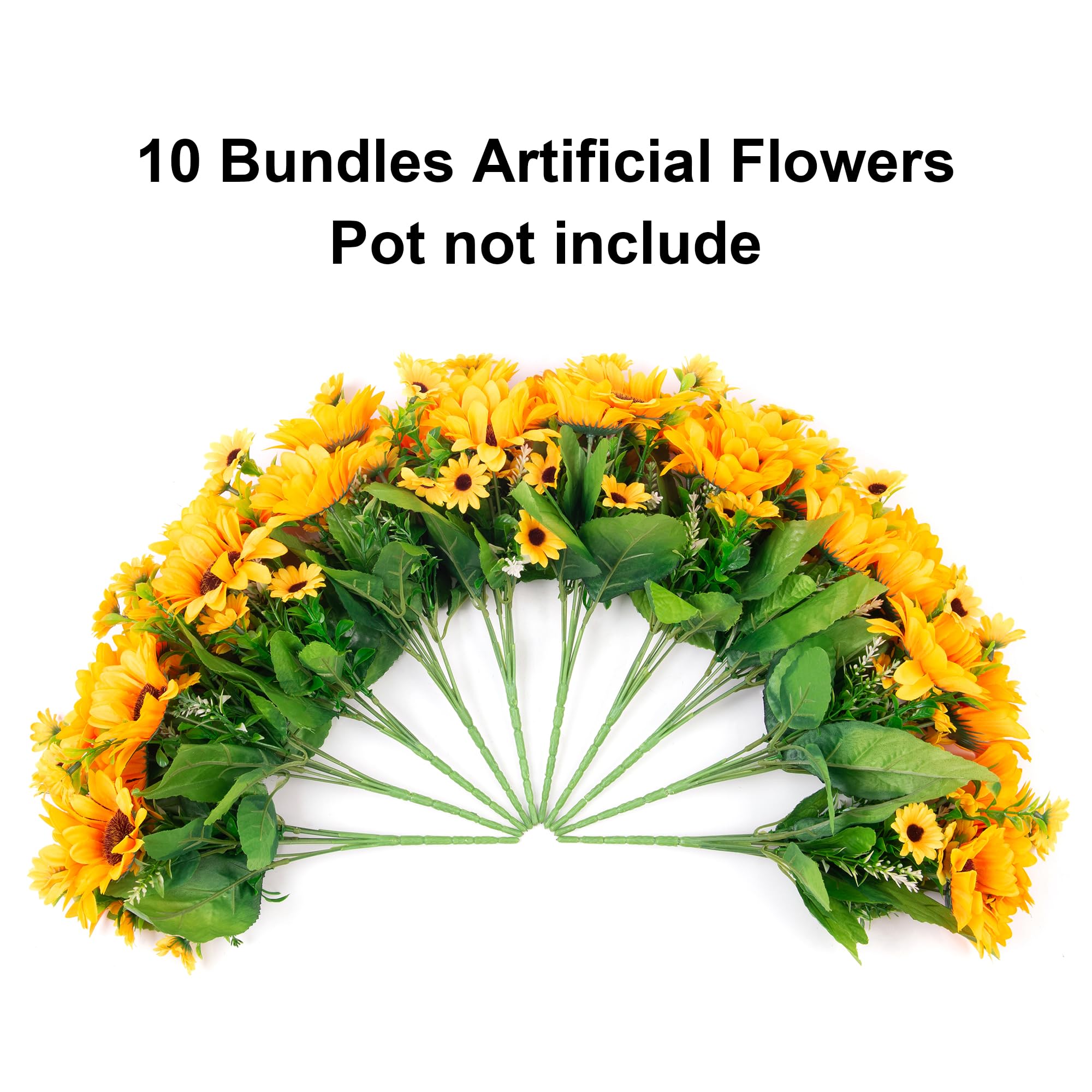 INSPRING sunflowers measure about 12 inches tall for balanced displays.