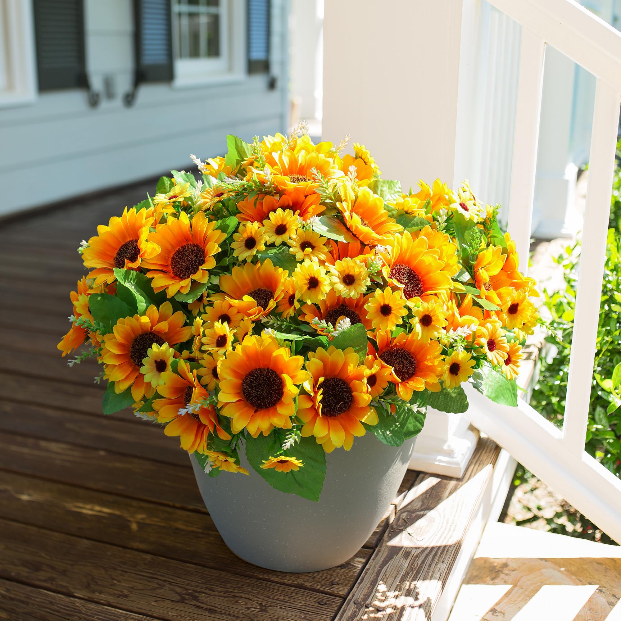 INSPRING sunflowers with wired stems for easy, flexible arrangements.
