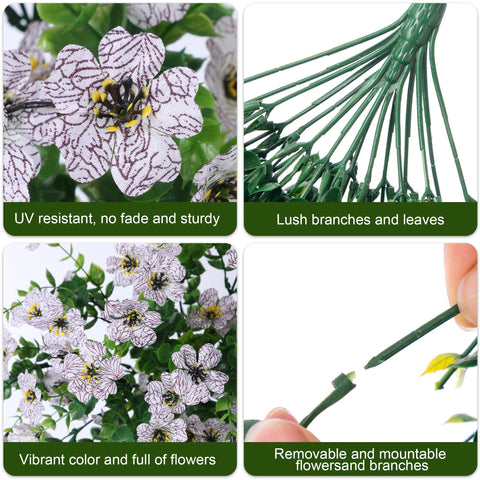 INSPRING UV-resistant artificial flowers stay vibrant in sun and rain.
