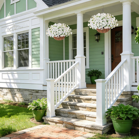 UV-resistant INSPRING hanging flowers stay bright in sunlight