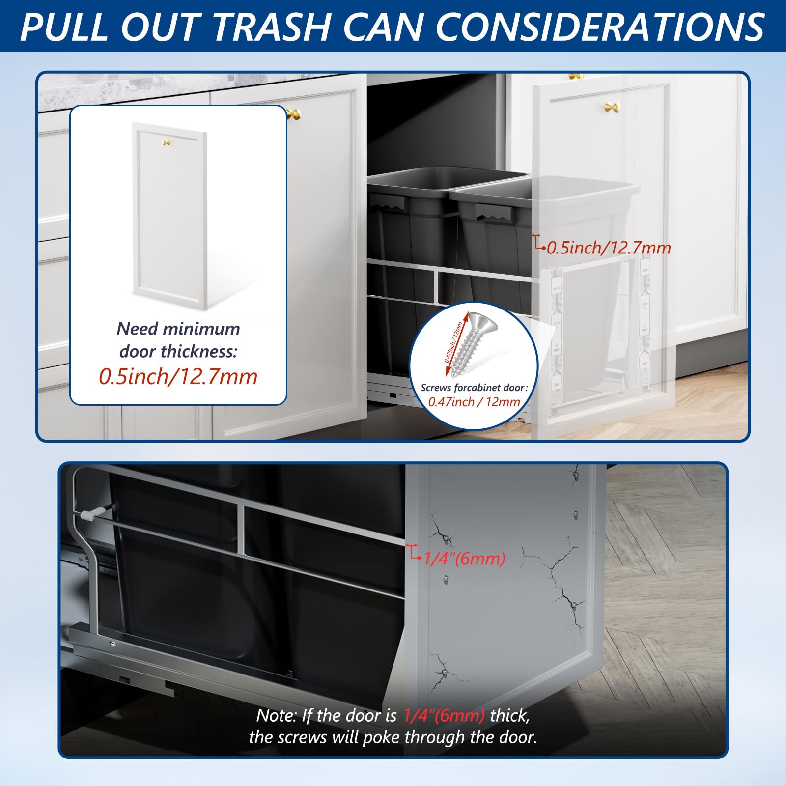 Insputer space-saving design hides trash under cabinet