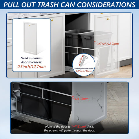 Insputer space-saving design hides trash under cabinet
