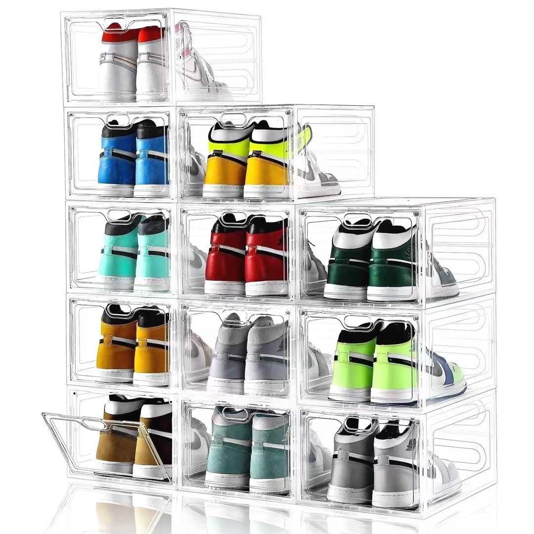 INSTY shoe storage box clear front view for easy sneaker display