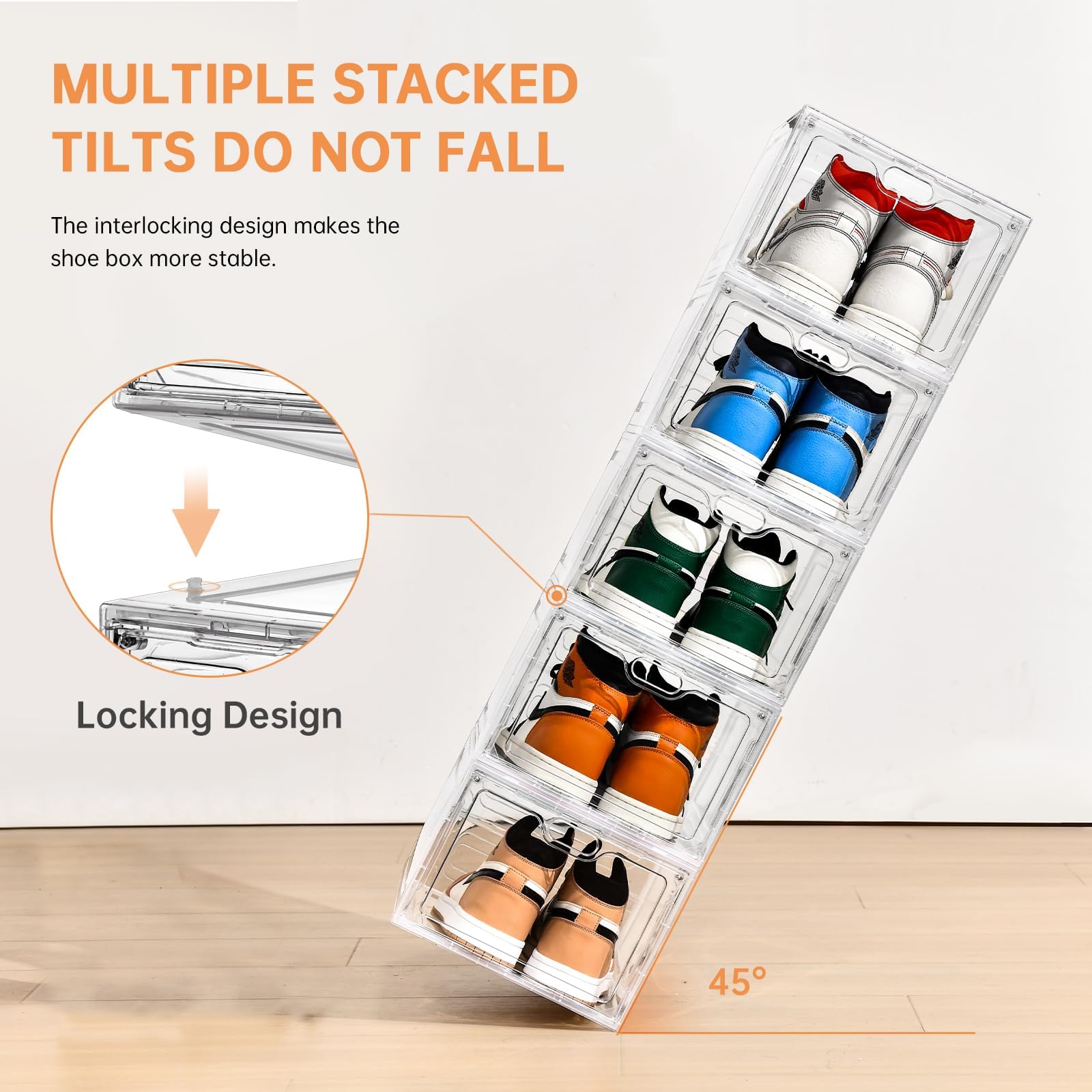 INSTY stacked display in wardrobe showcasing modular organization
