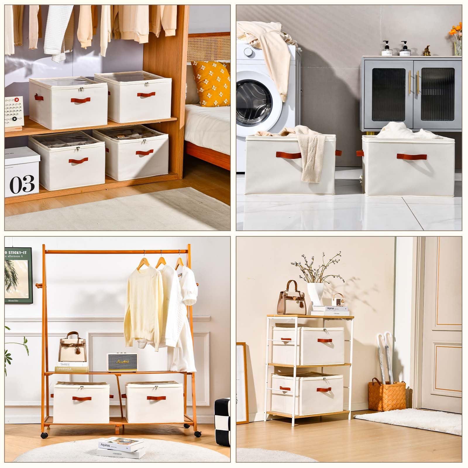 INSTY dimensions 17x17x12.5 inches fit in closets.