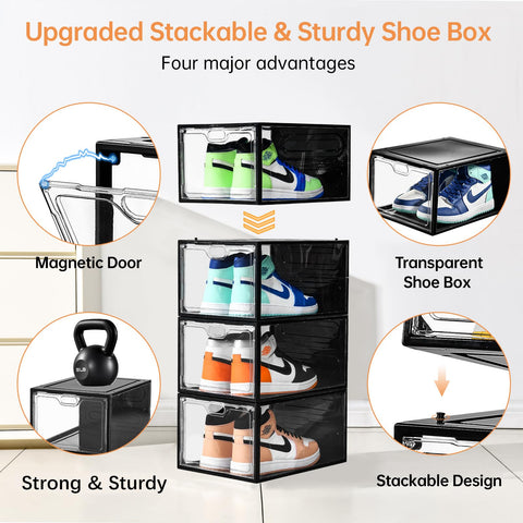 INSTY shoe box with magnetic door keeps sneakers hidden and organized.