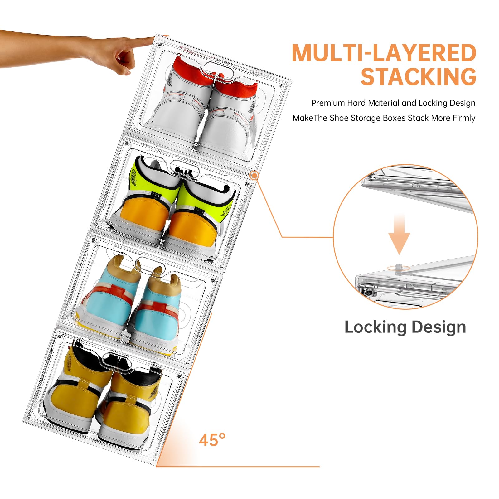 INSTY easy-assembly shoe storage box ready to set up in minutes