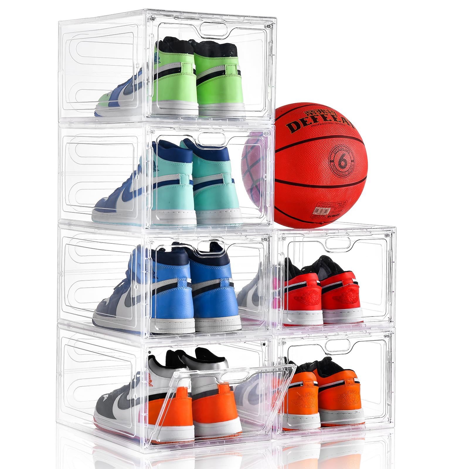 INSTY transparent display shoe box shows sneakers from all angles for quick selection