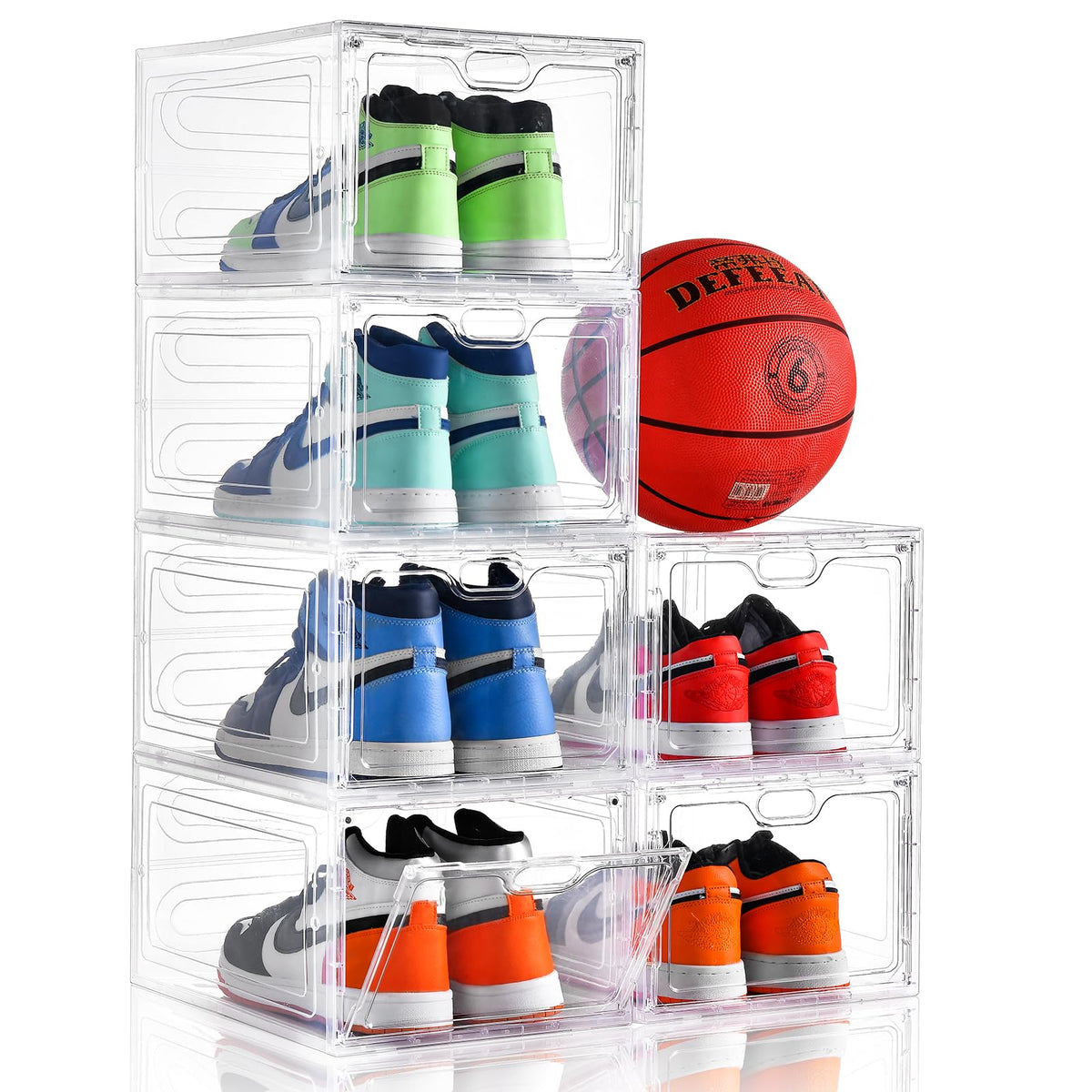 INSTY transparent display shoe box shows sneakers from all angles for quick selection