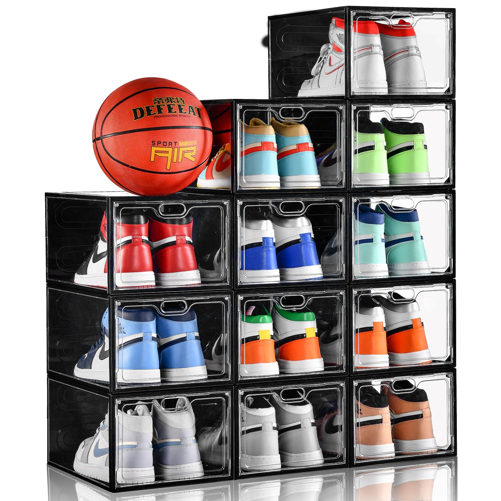 INSTY shoe storage box with transparent door for easy display and access.