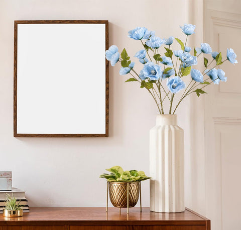 INSUNSIX blue poppy large and small heads detail for varied arrangements